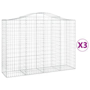 Cesti Gabbioni ad Arco 3 pz 200x50x140/160 cm Ferro Zincato