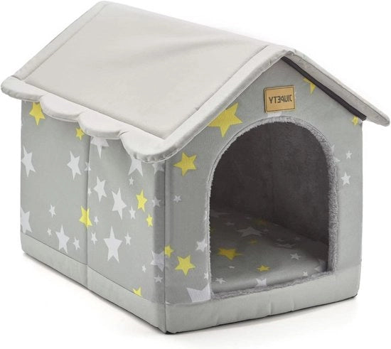 Recinzione Interna per Cani Dimensione L - Adatta per Gatti e Piccoli e Medi Cani - Letto Caldo per Cani in Grigio - L