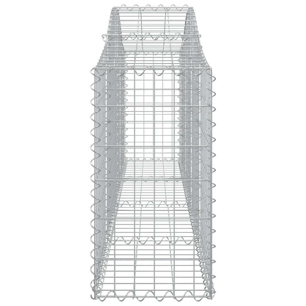 Set di 4 gabbioni ad arco per recinzione gabbia o muro di contenimento 200 x 30 x 60/80 cm ferro zincato argento 02_0041432