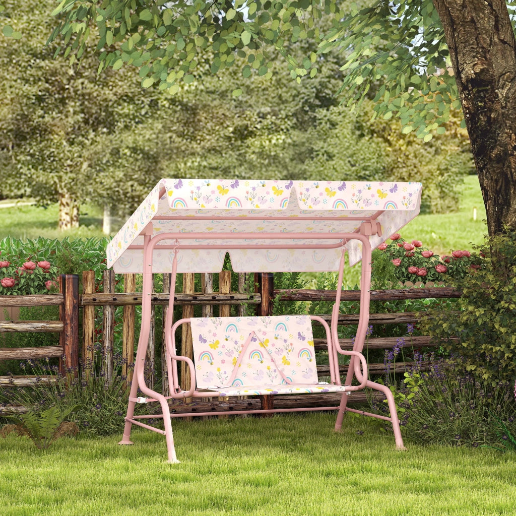 Altalena da interno per bambini ¨C zephmum ¨C Rosa, struttura in metallo, 60 kg