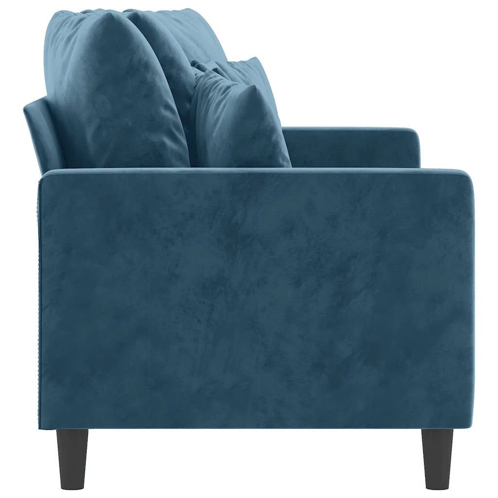 Divano a 2 Posti Blu 140 cm in Velluto