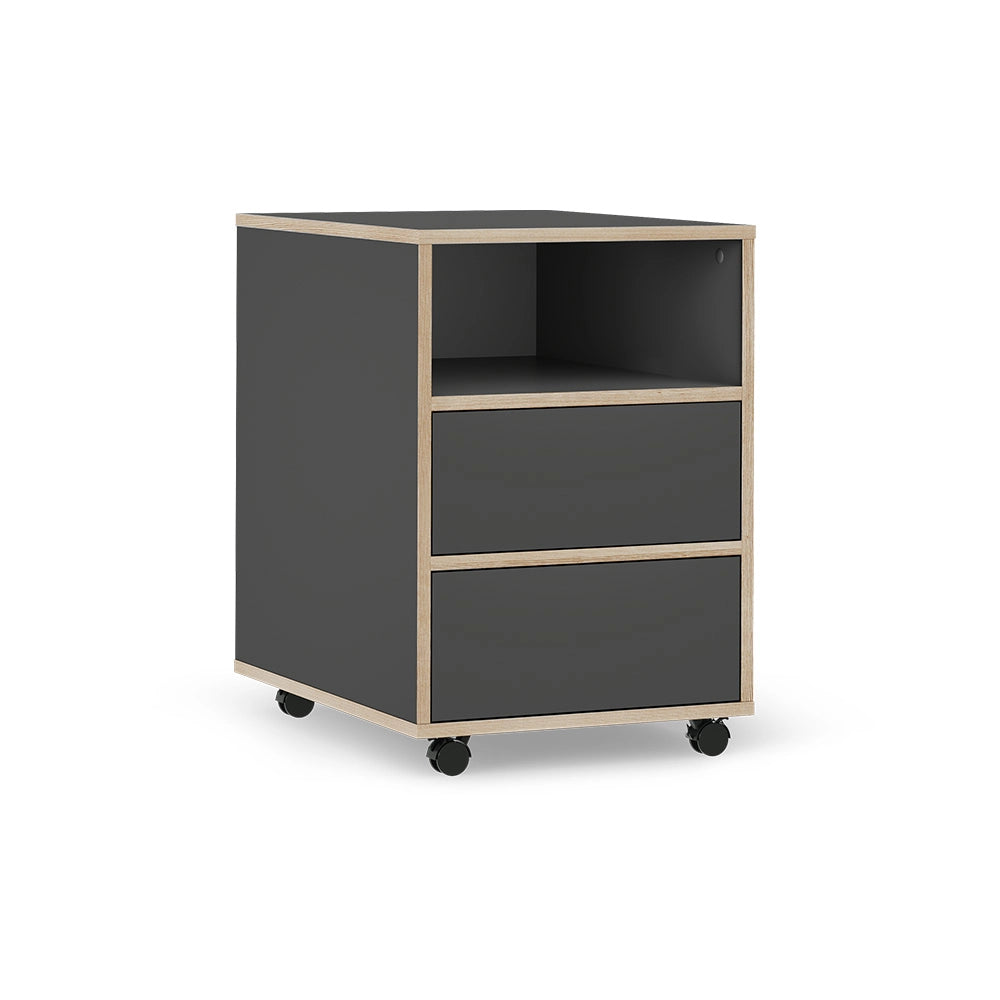 Vicco Contenitore per rotoli Antracite 42 x 55 cm con ripiani e 2 cassetti