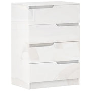Cassettiera 4 Cassetti Moderna Legno Bianco Lucido ¨C zephmum ¨C 60x40x85 cm