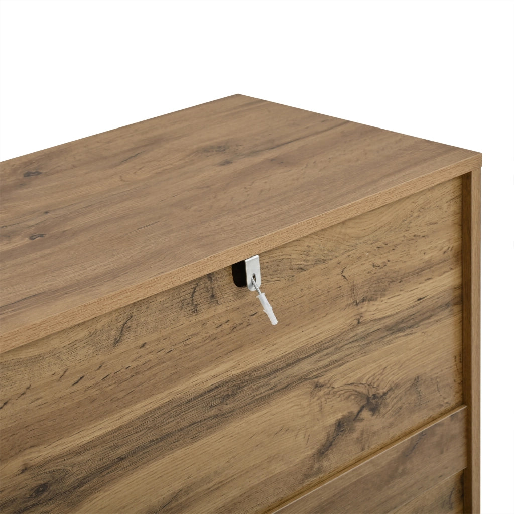 Credenza con 6 cassetti e 5 piedi; per soggiorno; in MDF e truciolare; 120×40×81 cm