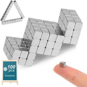 100 piccoli cubi magnetici quadrati forti, minimagneti per frigorifero, lavagna bianca e progetti di fai da te (5x5x5mm)
