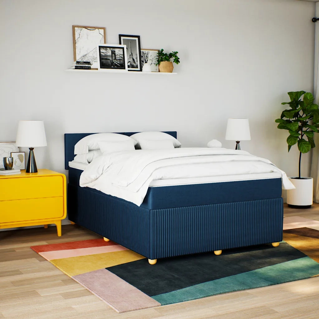 Giroletto a Molle con Materasso Blu 160x200 cm in Tessuto 3289806