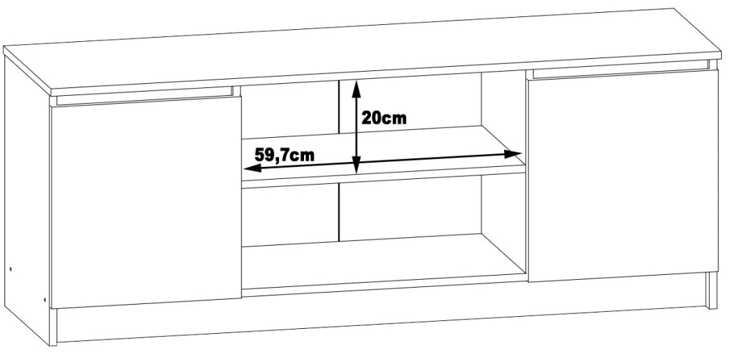 Mobile TV AKORD Bianco 140 cm 2 ante 140x40x55 cm