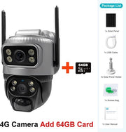 Camera di sicurezza alimentata da energia solare - Camera girevole - Impermeabile - Visione notturna - Con microfono - Con app - Intercom vocale a distanza