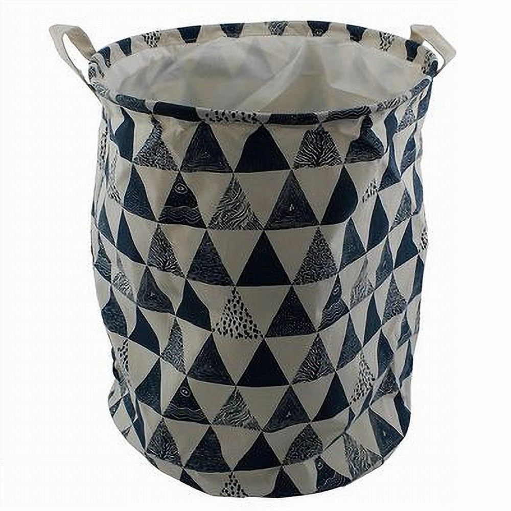 Trade Shop - Cesto Porta Biancheria Vestiti Sporchi Pieghevole Motivo Triangoli 40x50cm 10477 -