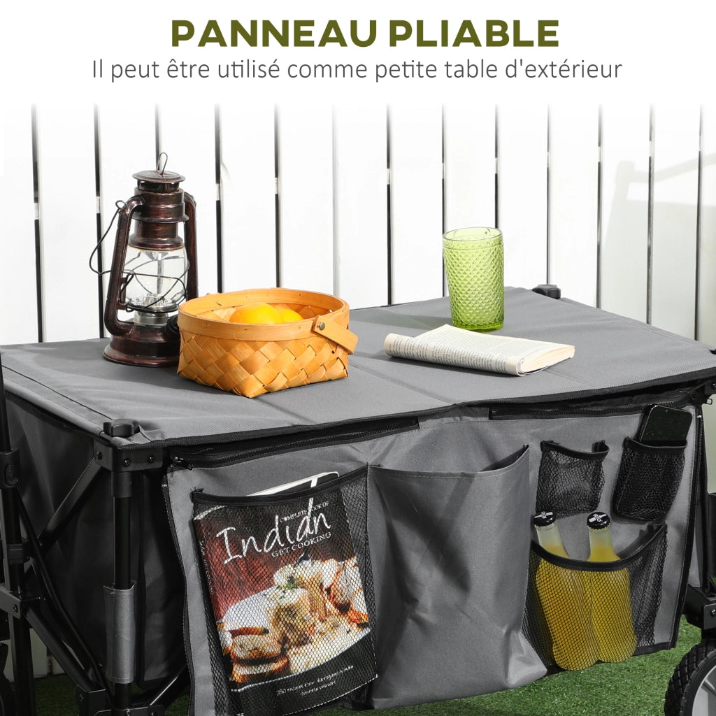 Carrello da giardino pieghevole ¨C zephmum ¨C grigio scuro 108x55x93 cm