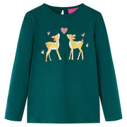 Maglietta da Bambino a Maniche Lunghe Verde Scuro 92cod mxl 132146