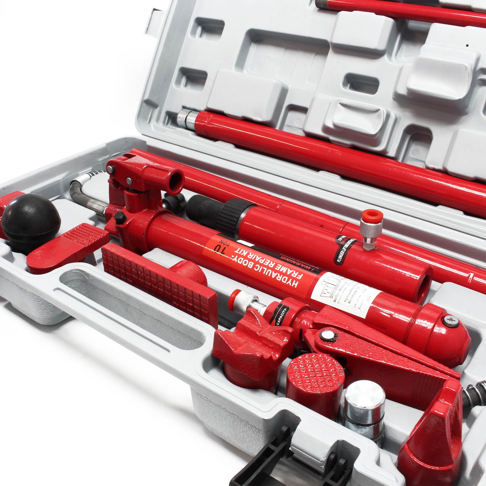 Kit di riparazione carrozzeria auto da 10 t funzionamento idraulico incl. valigetta e accessori