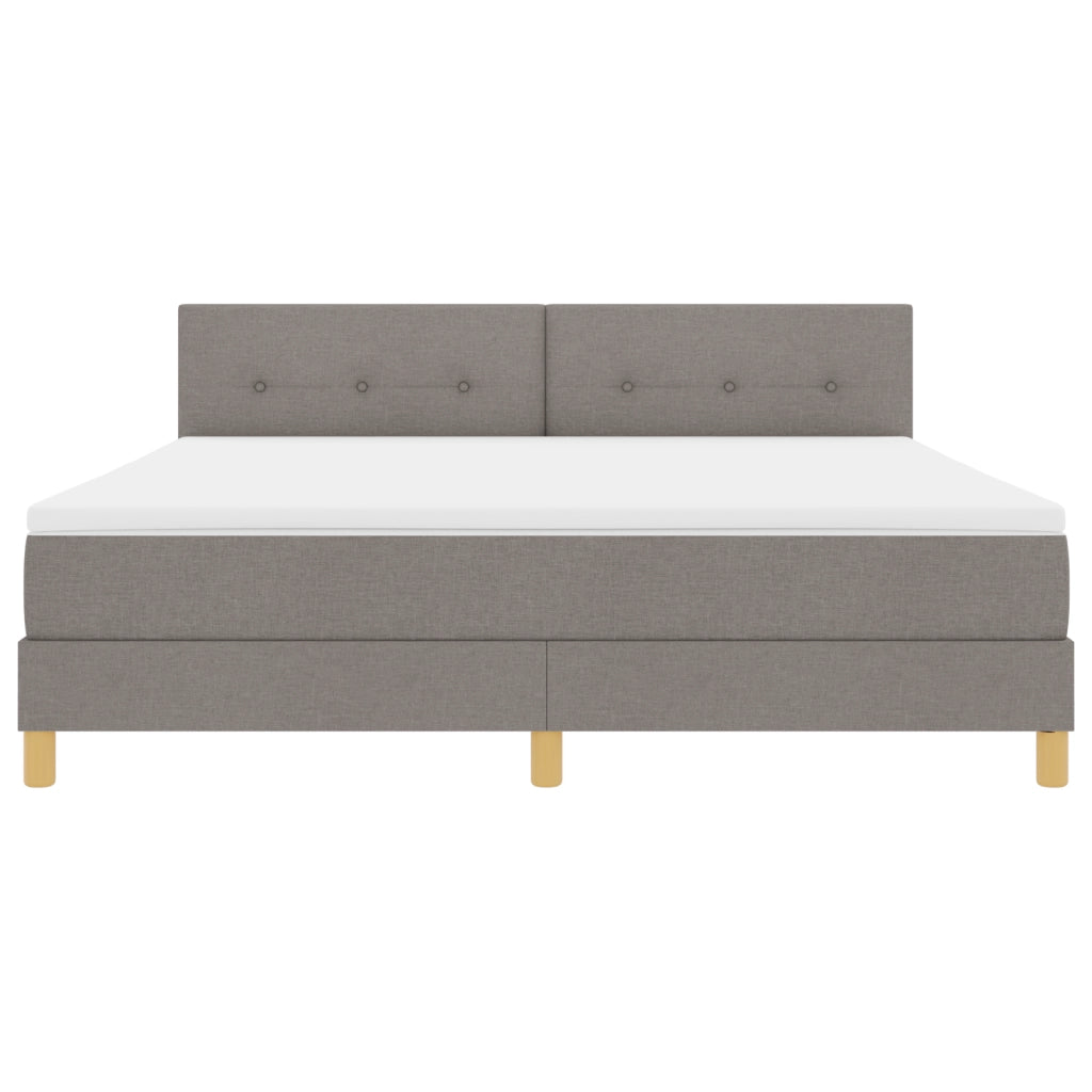 Letto Box Spring e Materasso Tortora 180x200 cm Tessuto