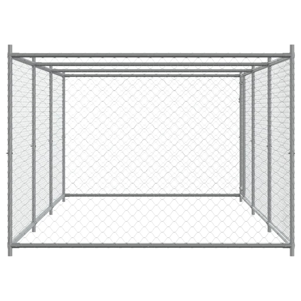 Trasportino per cani con porta 6 x 2 x 1,5 m acciaio zincato grigio 02_0041620