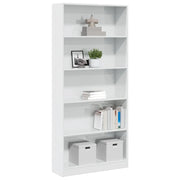 Libreria Bianco Lucido 80x24x176 cm in Legno Multistrato 858308