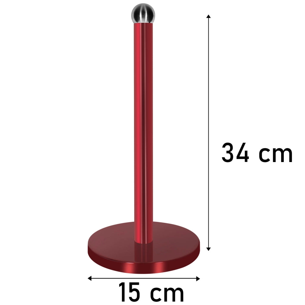 Portarotolo da cucina con effetto metallizzato e base pesante Stabile Rosso Cheffinger