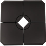 Base per Ombrellone 100x100x9,5 cm ¨C zephmum ¨C 4 Pezzi, Riempi con Acqua o Sabbia, Nero