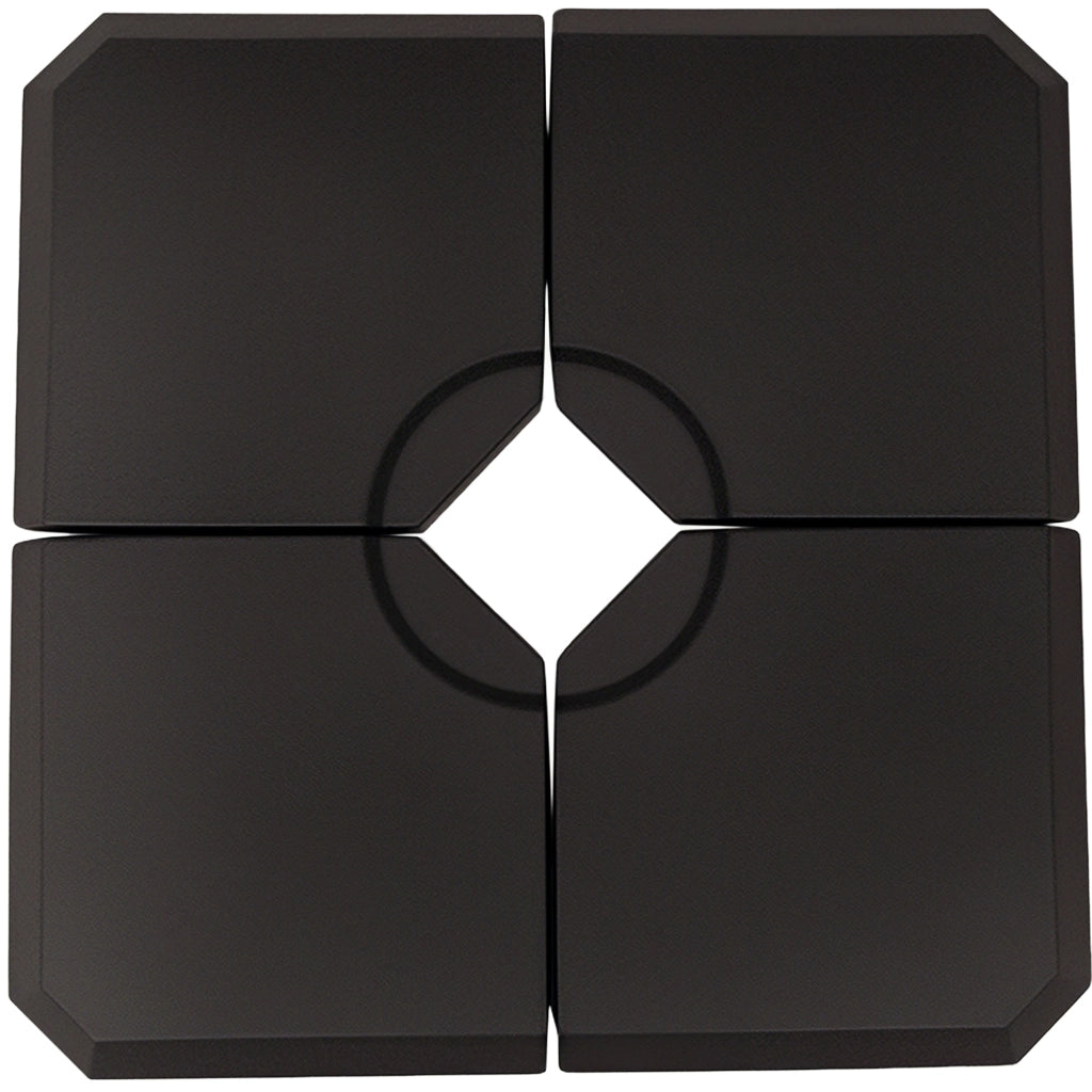 Base per Ombrellone 100x100x9,5 cm ¨C zephmum ¨C 4 Pezzi, Riempi con Acqua o Sabbia, Nero