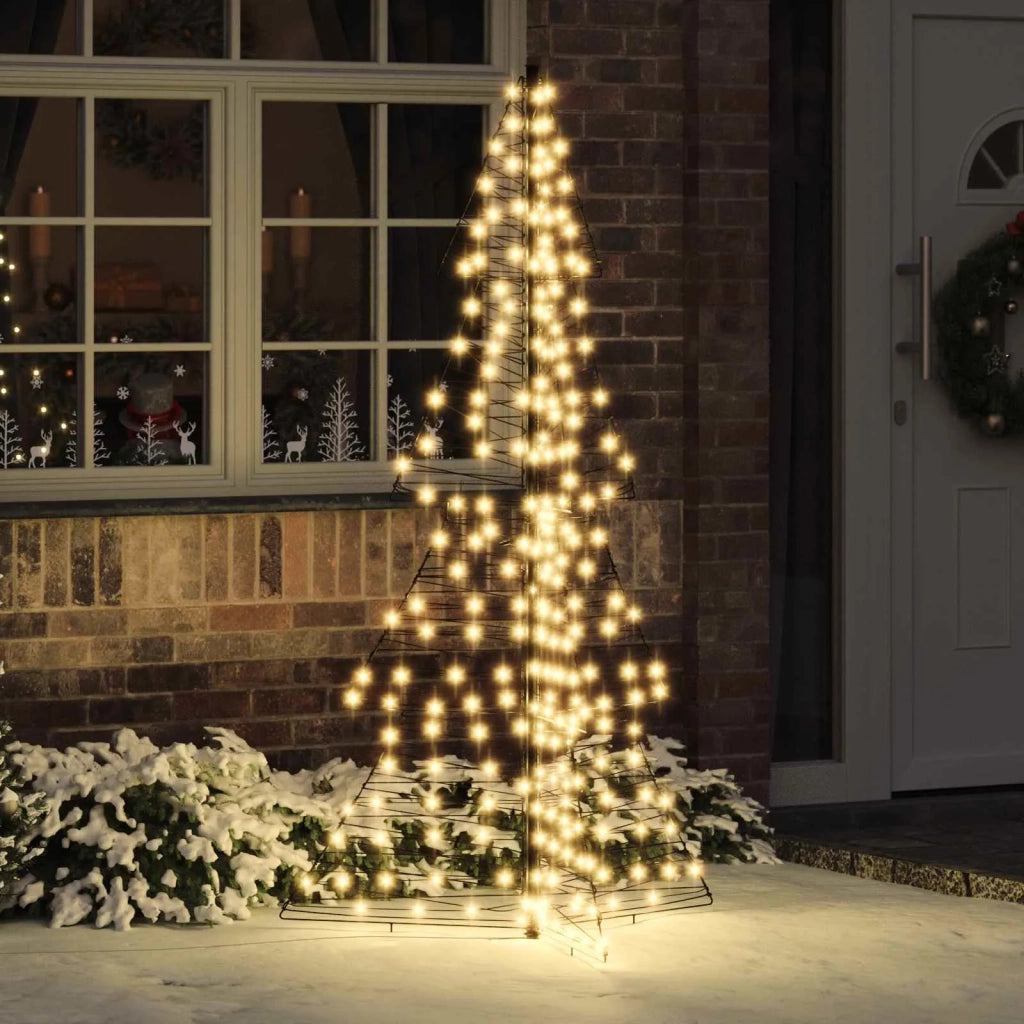 Albero di Natale con 240 LED Bianco caldo 180 cm Rattan 42019222