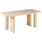 Tavolo da pranzo minimalista in MDF rettangolare a gambe larghe 180 x 90 cm Mobili per sala da pranzo marrone chiaro
