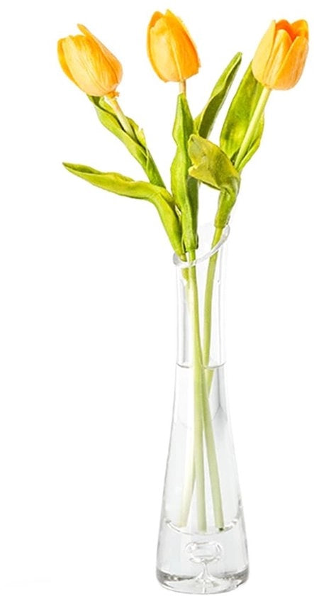 Vaso di cristallo 23 cm - Handicraft - Vaso decorativo con maniglia - Ideale per fiori - Progetto duraturo - Vaso per fiori con maniglia