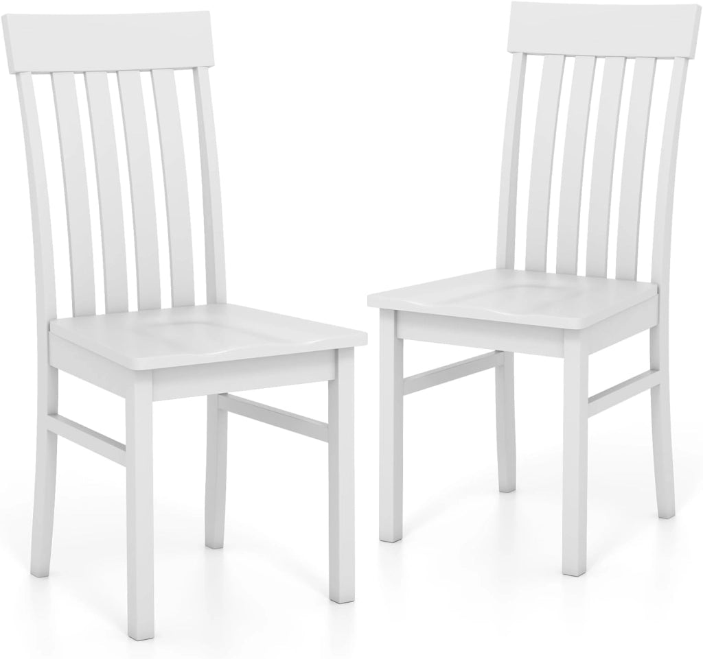 Set di 2 sedie da sala da pranzo, sedie da cucina con schienale cavo e seduta profilata in legno di gomma, sedie supplementari in stile rustico per soggiorno e ristorante (noce)