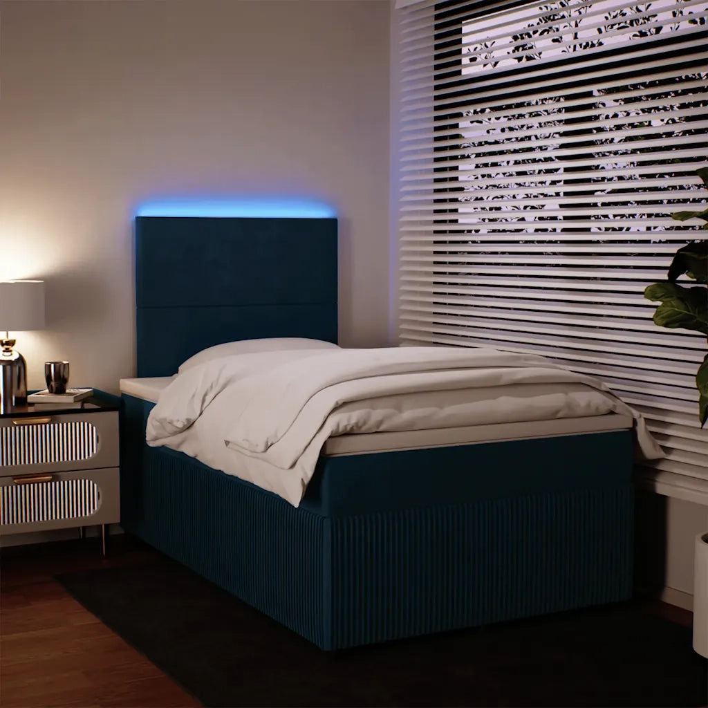 Giroletto a Molle con Materasso Blu 120x190 cm in Velluto