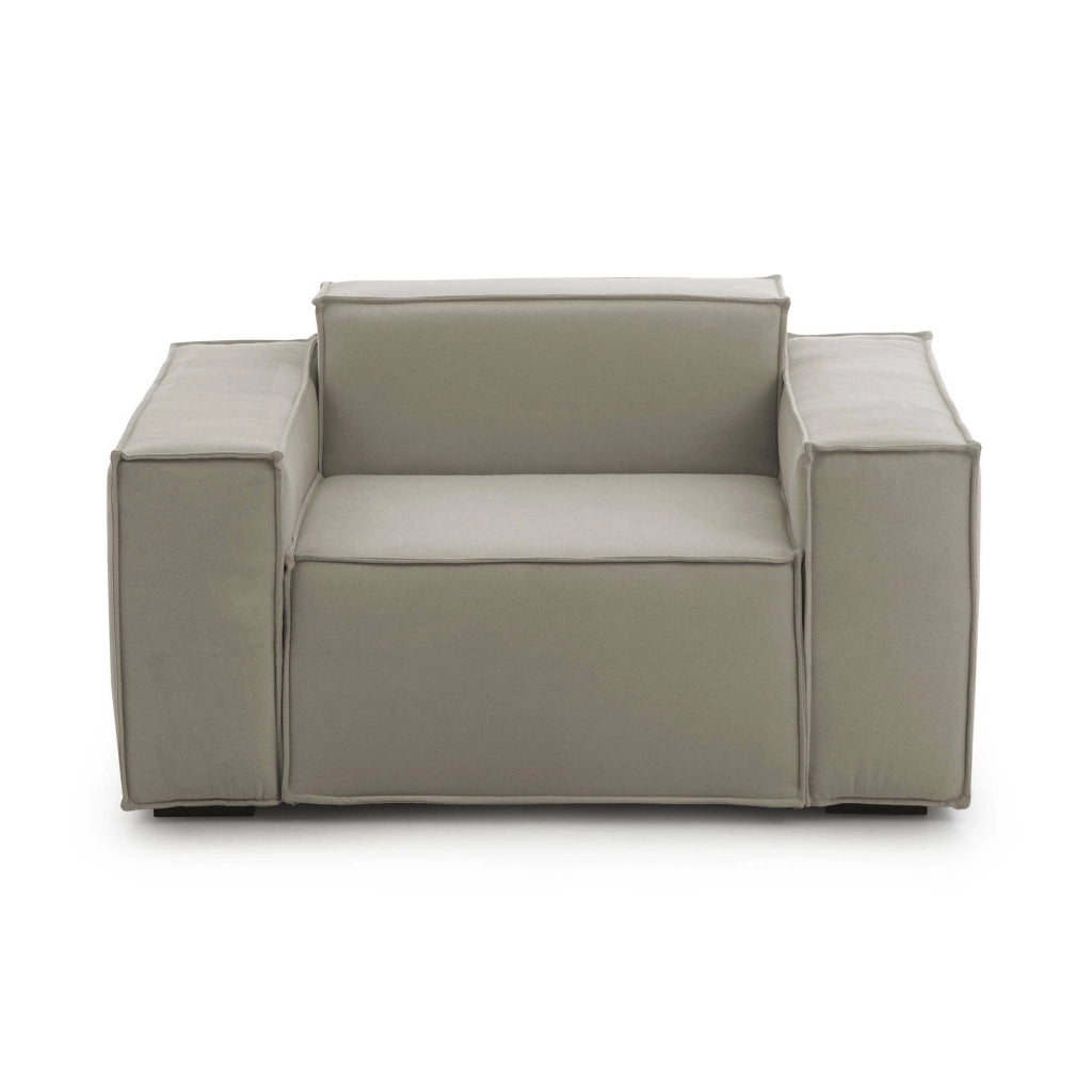 Poltrona Rodonite, Poltrona da salotto, 100% Made in Italy, Poltroncina relax in tessuto imbottito, Cm 160x95h70, Tortora