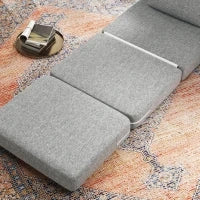 Poltrona Letto Pieghevole da Terra a 3 Sezioni Salvaspazio in Tessuto, 80x75x74 cm, Grigio