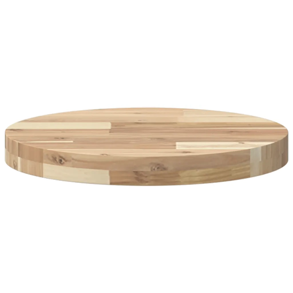 Piano Tavolo Rotondo Ø40x4 cm in Legno Massello di Acacia 4008688