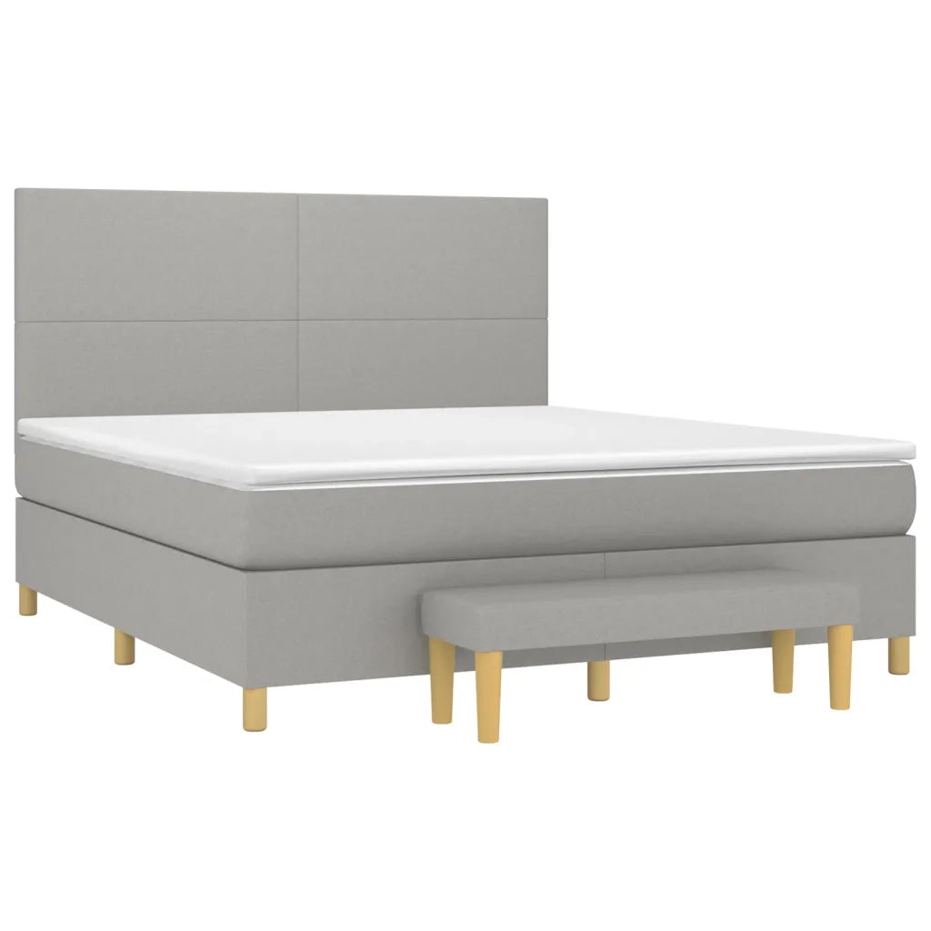 Giroletto a Molle con Materasso Grigio Chiaro180x200 cm Tessuto 3137013