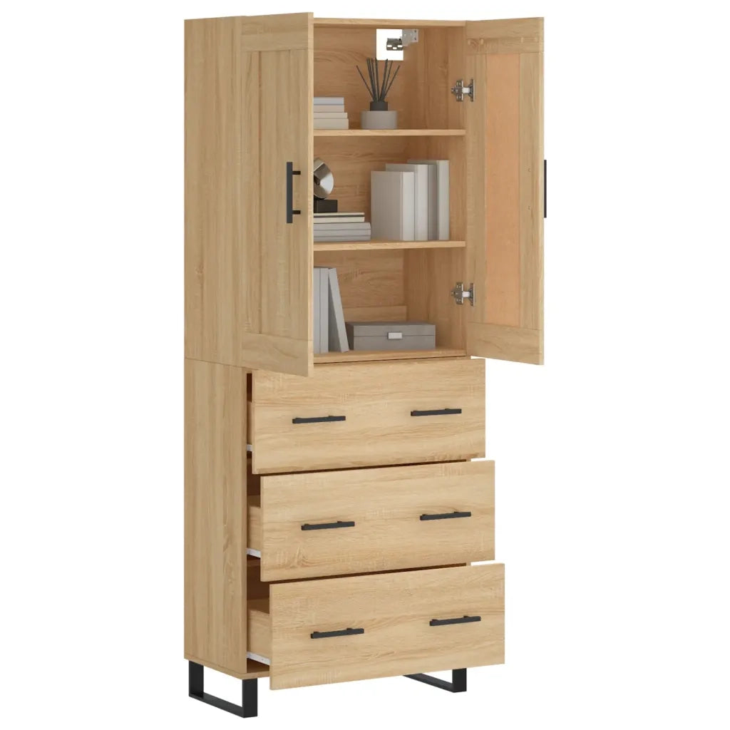 Credenza Rovere Sonoma 69,5x34x180 cm in Legno Multistratocod mxl 78191