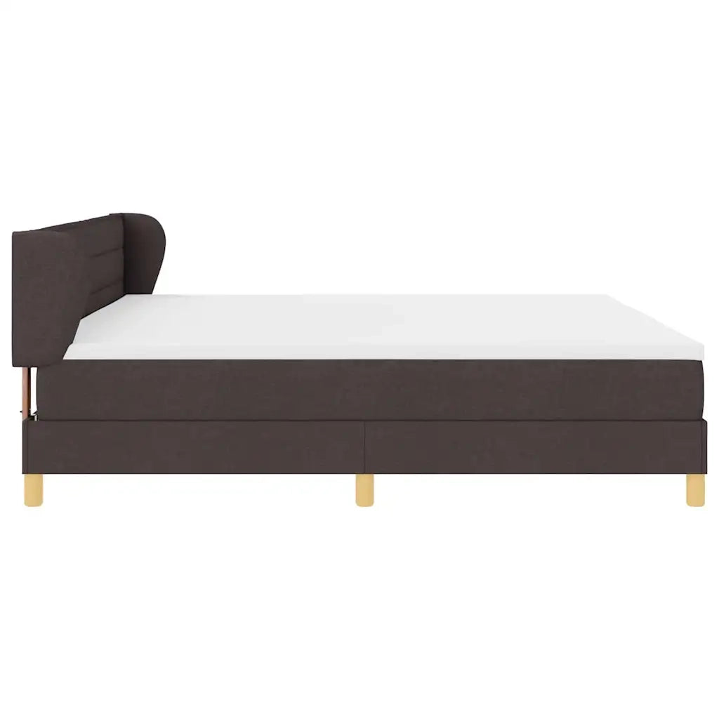 Letto a molle con materasso Marrone Scuro 200 x 200 cm Tessuto 3340174