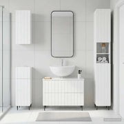 Set di Mobili da Bagno da 4 Pezzi ZWOLLE Bianco Lucido 3417922