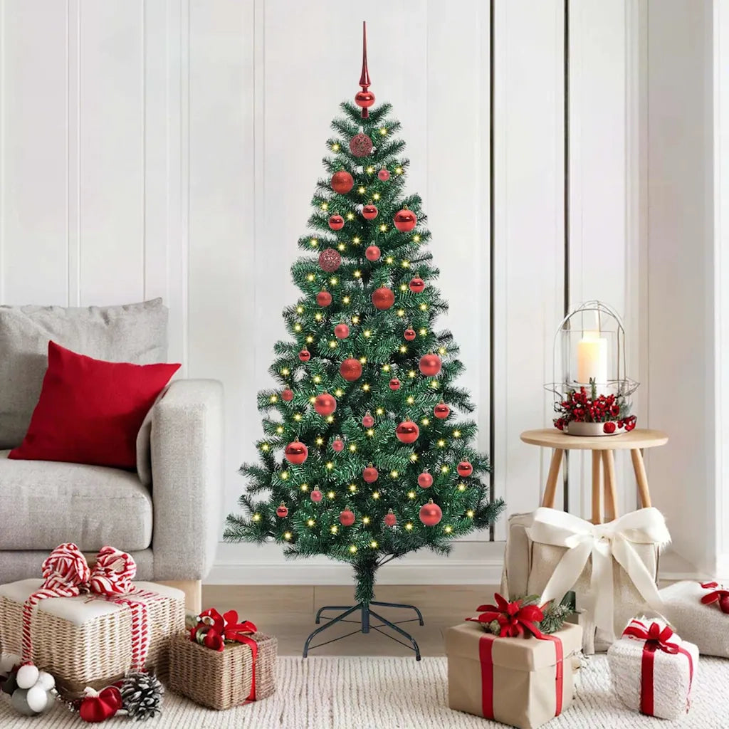 Albero di Natale | Decorazioni natalizie artificiale con luci integrate Verde 150 cm