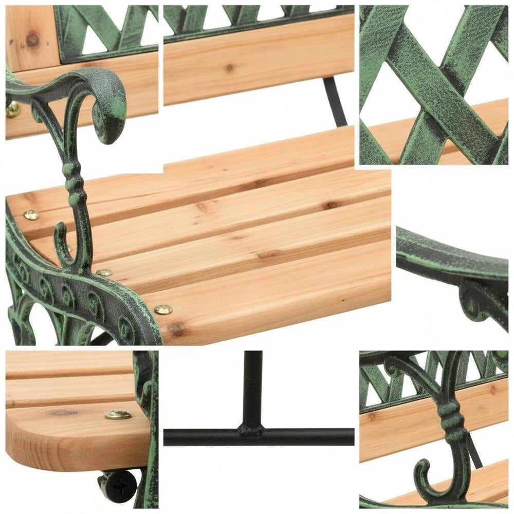 Garden Bench 122 Cm Cast Iron And Solid Fir Wood