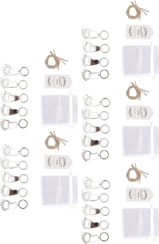 Schiaccia Piedi Chiave d'Argento | Accessori di Festa | 24 Set Anticorrosione | Etichetta Descrivibile per Matrimonio