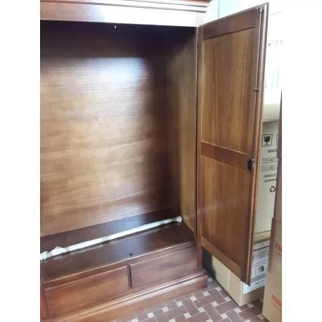 Armadio 2 ante in legno arte povera noce biondo 125x60x200 - Mobili 2G