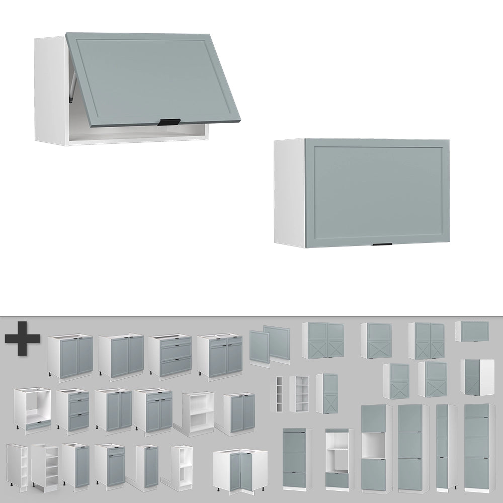 Vicco Pensile da cucina Blu-grigio chiaro 60 cm Piatto