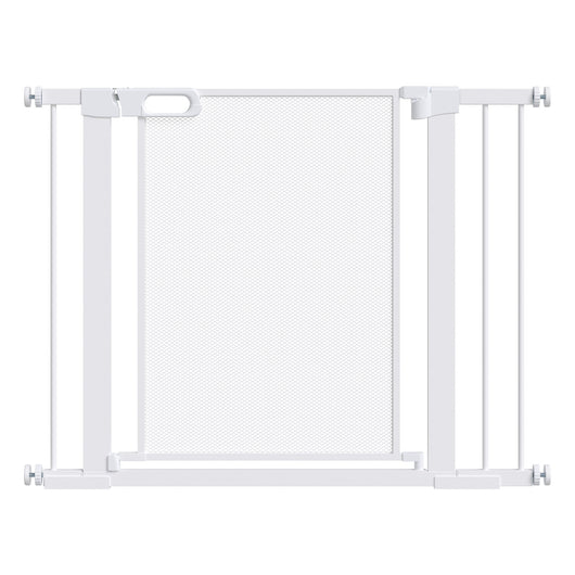 Cancellino per Cani Estensibile a Pressione 75-103 cm con Chiusura Automatica in Acciaio e ABS Bianco