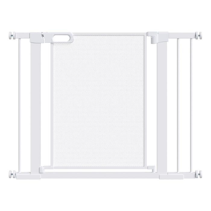 Cancellino per Cani Estensibile a Pressione 75-103 cm con Chiusura Automatica in Acciaio e ABS Bianco