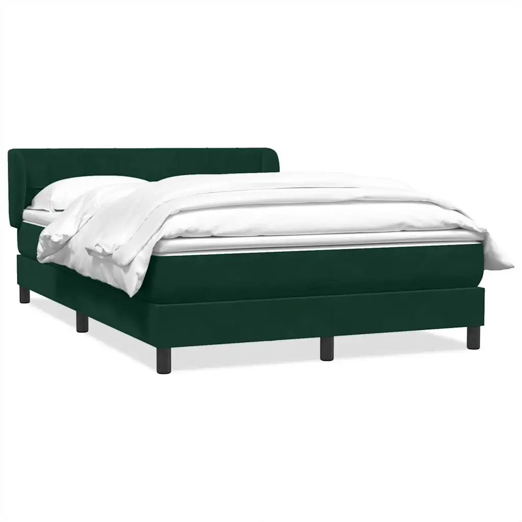 Giroletto a Molle con Materasso Verde Scuro 160x220 cm Velluto