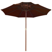 Ombrellone a Due Livelli con Palo in Legno 270 cm Terracotta 313765