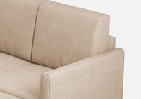 Divano 2 Posti con Pouf 138x155x85 cm Karay in Tessuto Beige