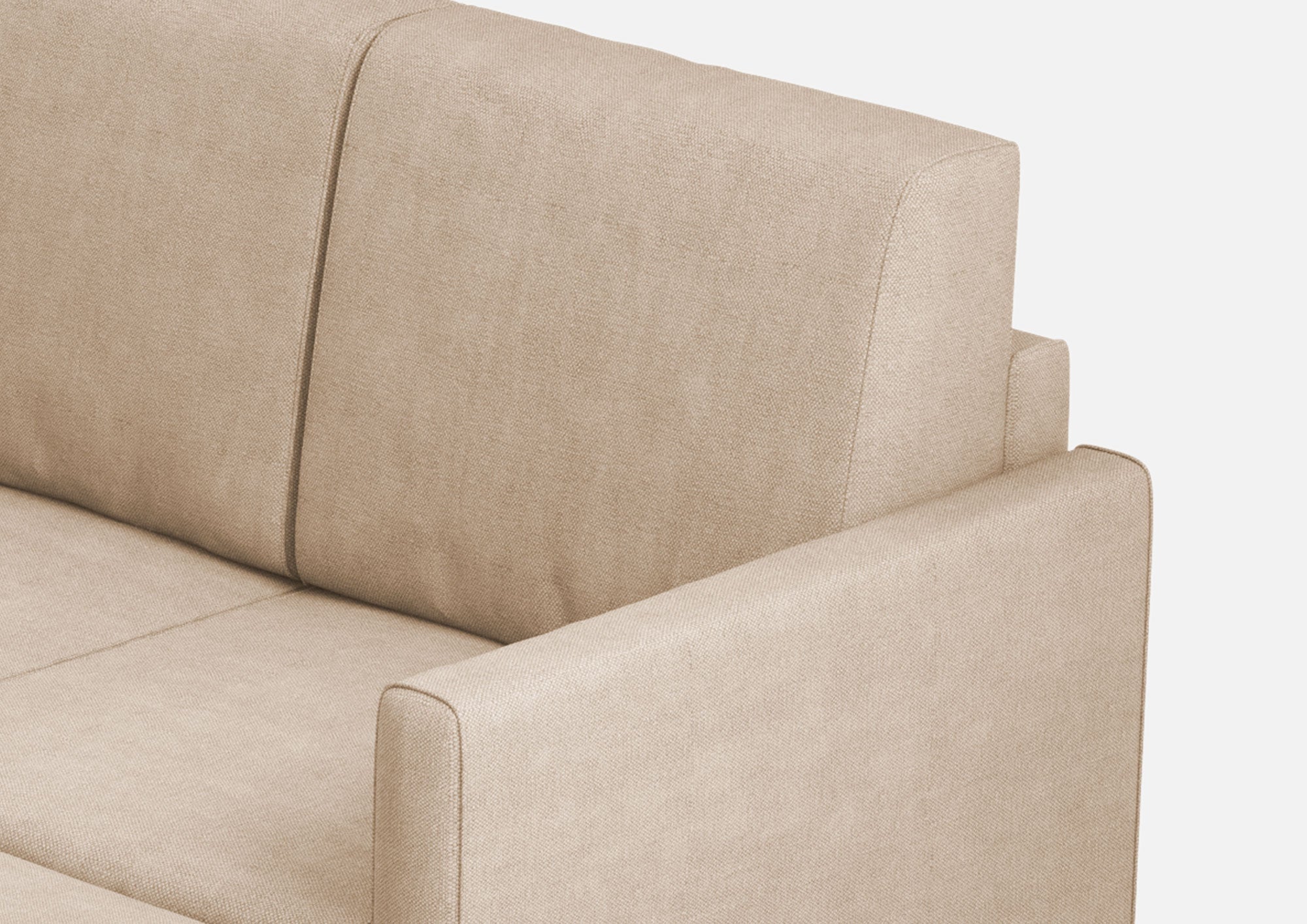 Divano 3 Posti con Pouf 198x155x85 cm Karay in Tessuto Beige