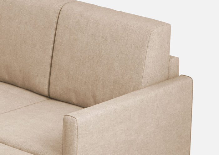 Divano 3 Posti con Pouf 198x155x85 cm Karay in Tessuto Beige