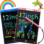 Tavola da Disegno LCD - 12 Pollici - Tavola da Disegno per Bambini - Portatile e Digitale - Blu/Rosso - 2 Pezzi