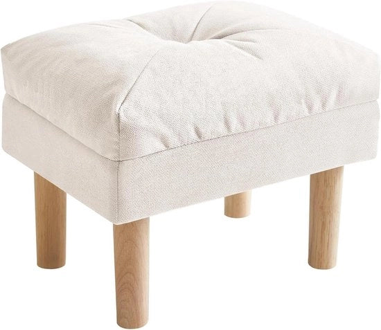 Sedia con schienale e sedile imbottito - beige - per soggiorno e camera da letto - 40 × 29 × 32 cm - HBD023M