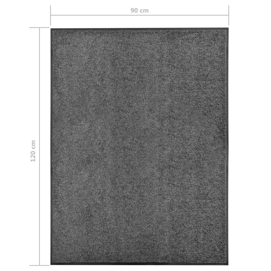 Zerbino | Tappetino Lavabile Antracite 90x120 cm