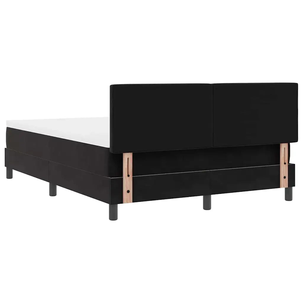 Letto a Sorgente LED con materasso Nero 140 x 200 cm Velluto 3342592